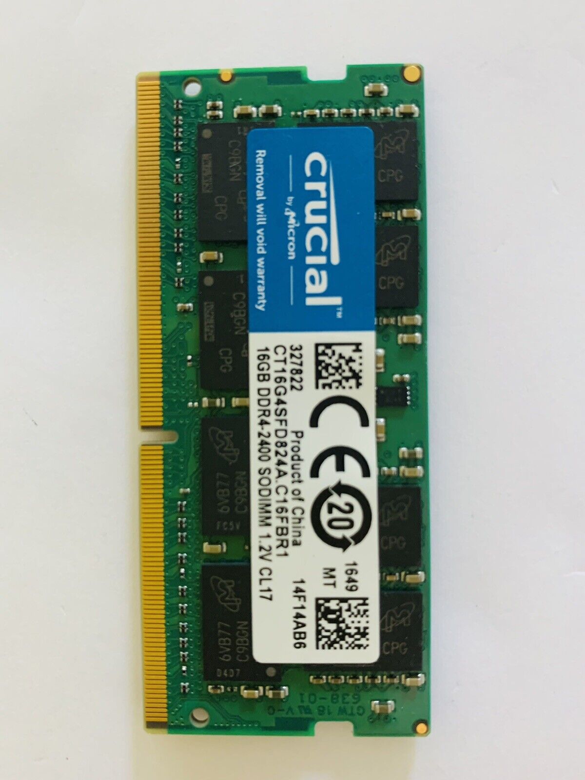 Crucial 16 GB DDR4 -2400. CL17.Laptop Memory Ram. SODIMM