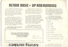 VINTAGE 1975 MITS ALTAIR USERS GROUP COMPUTER NOTES MAGAZINE VOLUME 1, ISSUE 1 picture