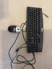 DELL PS/2 US 104-Key PC Windows Desktop Keyboard w/ 2 Button Ball Mouse Vintage picture