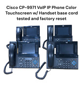 LOT OF 4 Cisco CP-9971 VoIP IP Phone Color Touchscreen w/ Handset CORD BASE picture