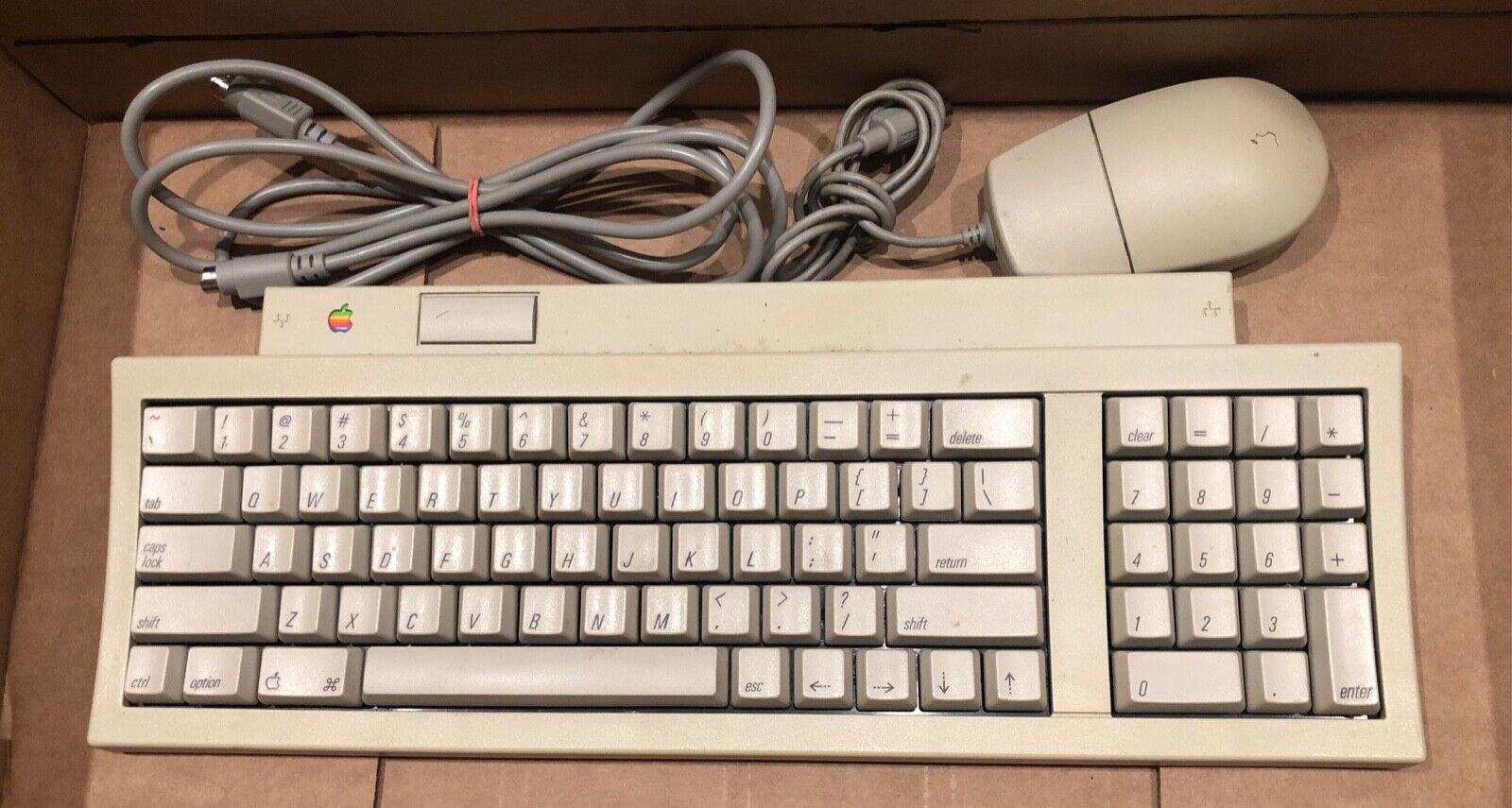 Apple Vintage M4087 Keyboard II with ADB Cable and Mouse Tested/Working (5/23)