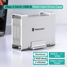 Yottamaster 2 Bay RAID Hard Drive Enclosure USB 3.1 For 2.5