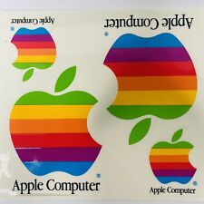 Vintage Apple Computer Macintosh Rainbow Logo Decal Stickers Sheet of 4 NOS picture