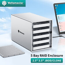 Yottamaster 5 Bay RAID Hard Drive Enclosure Type-C B For 2.5