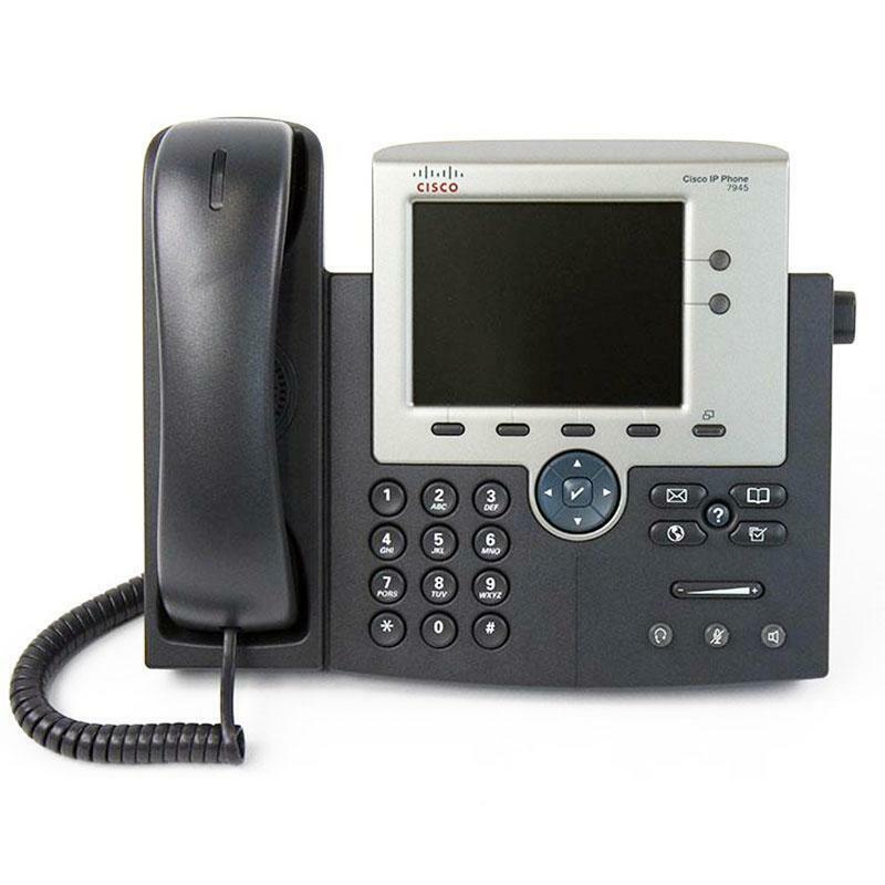 Cisco CP-7945G Unified VoIP Phone, Two Line, Standard Headset, Charcoal
