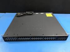 Cisco WS-C3650-48FS-S 48 Port PoE 3650 Network Switch 1x PSU With Rack Ears picture
