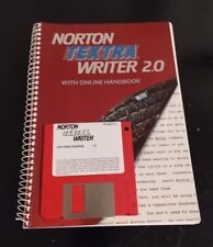 Norton Textra Writer 2.0 Manual with 1 Floppy - 1989 Vintage PC HARD TO FIND picture