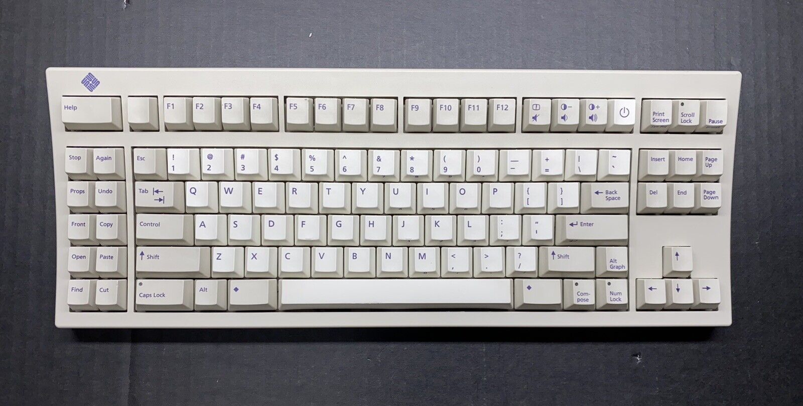 Sun 320-1196 Compact 1 Keyboard, Mini-Din, US/UNIX Layout, Vintage Sun
