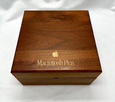 VINTAGE 1980s Apple Macintosh Plus Wooden Floppy Disk Storage Box picture