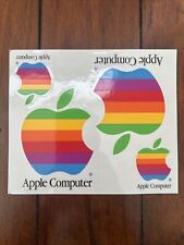 + Vintage Apple Computer Stickers 1990 Rainbow Apple Decals Sheet ORIGINAL picture