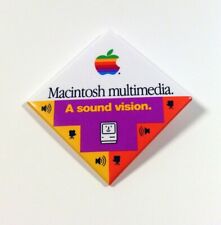 Vintage Apple Macintosh Multimedia Sound Vision Pinback Button Badge NOS Pin picture
