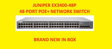 🍀 NEW SEALED Juniper Networks EX3400-48P 48-Port Gigabit PoE+ Switch LOT AVAIL picture
