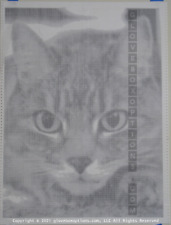 Large Cat Face - Mainframe Impact Printer ASCII Printer Art picture