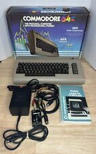 Vintage Commodore 64 Computer w Box,Manual,Power Supply & Extra Wires Powers On picture