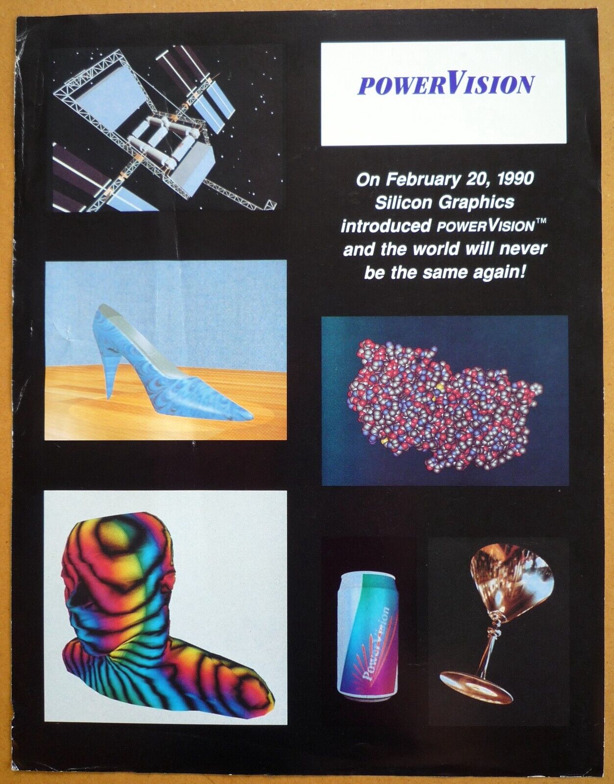 Vintage 1990 SGI Silicon Graphics Memorabilia PowerVision leaflet brochure ASD