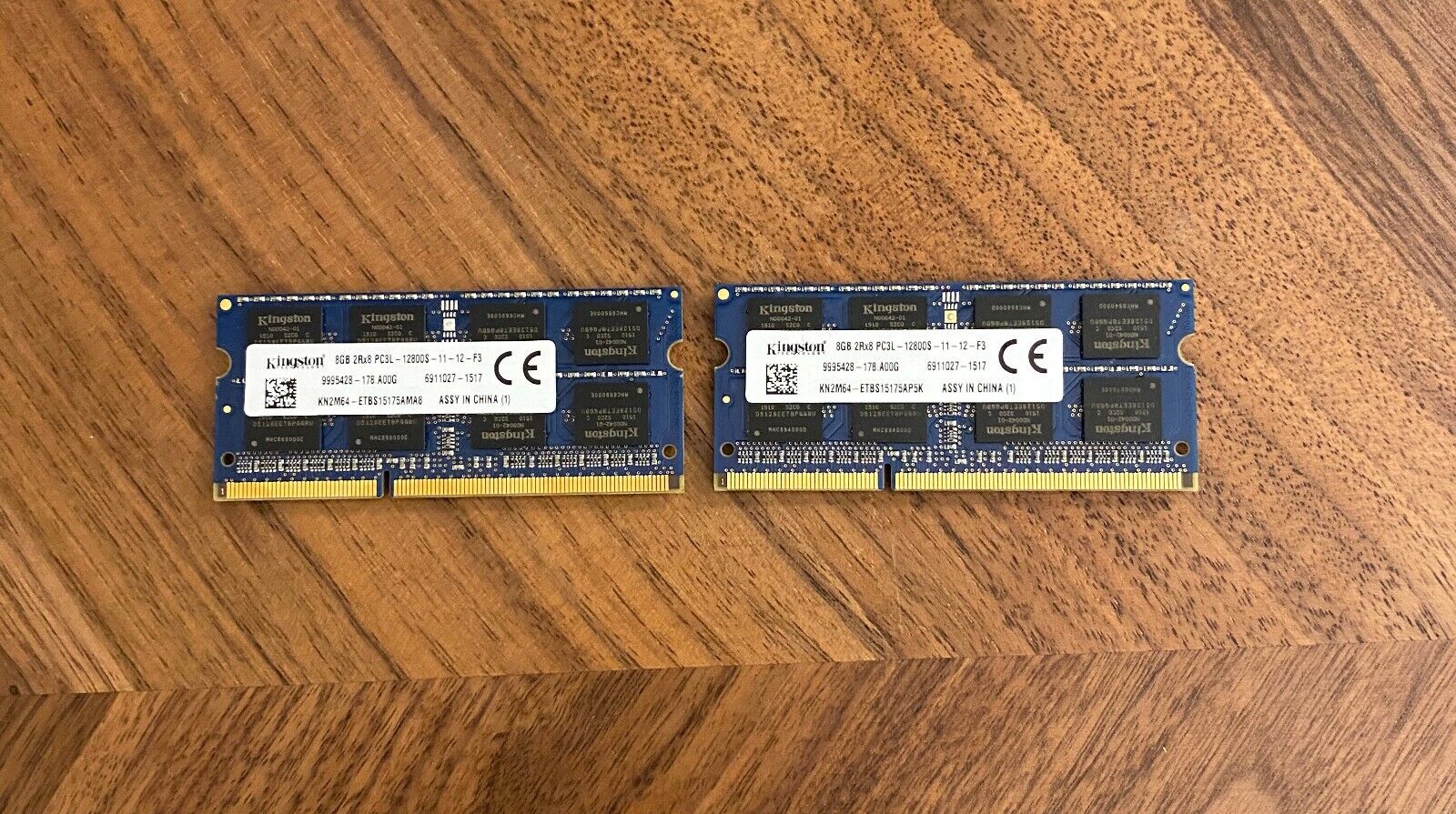 (Lot of 2) Kingston 8GB 2Rx8 DDR3 PC3L-12800S LAPTOP SO-DIMM RAM MEMORY