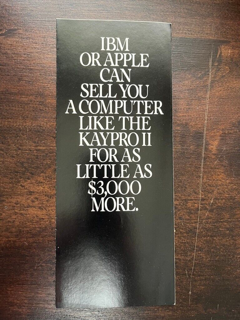 Vintage Kaypro II Computer Advertising Sales Brochure 1980s Comparison IBM Apple