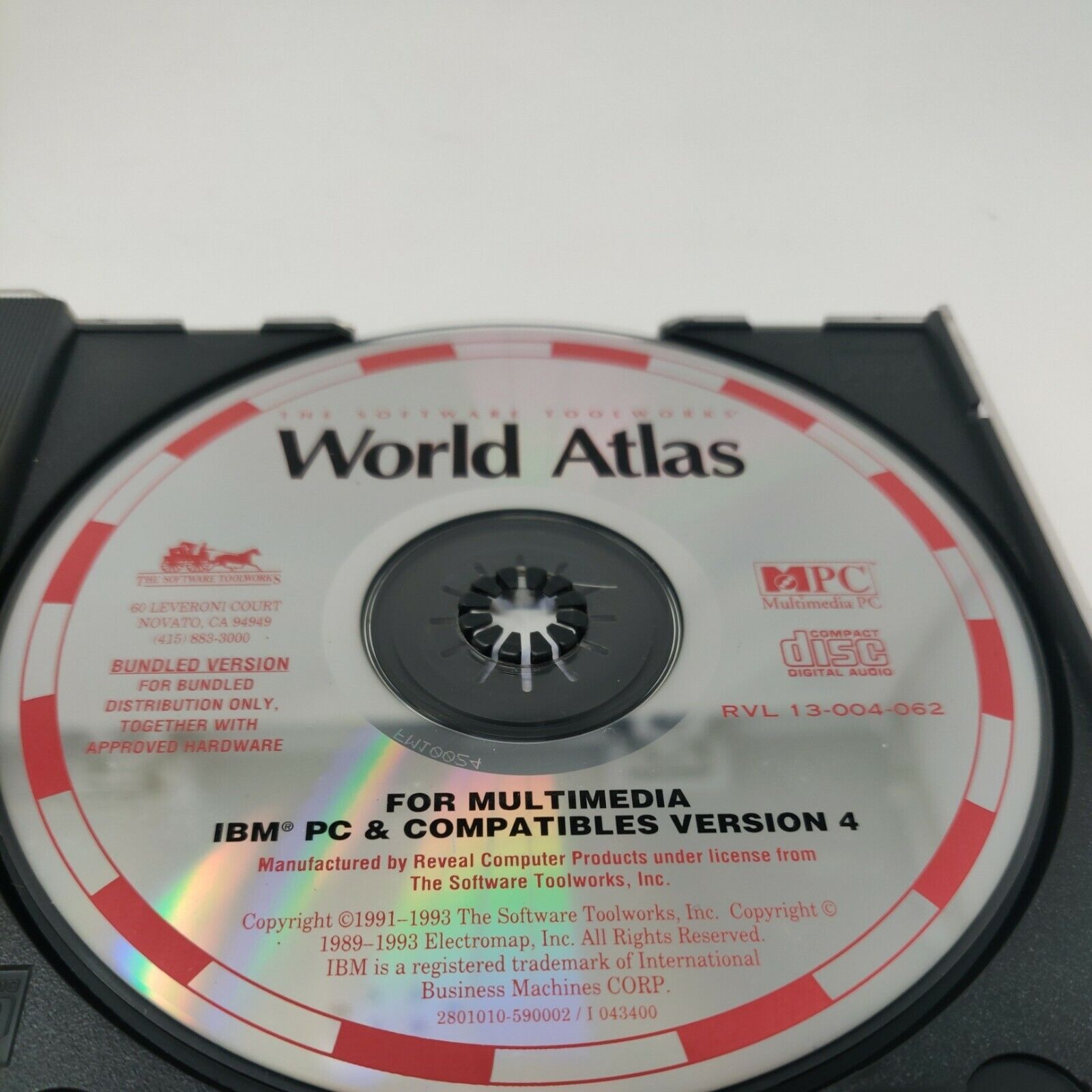 Vintage 1993 Software Toolworks USA Atlas CD ROM Version 4 IBM/PC