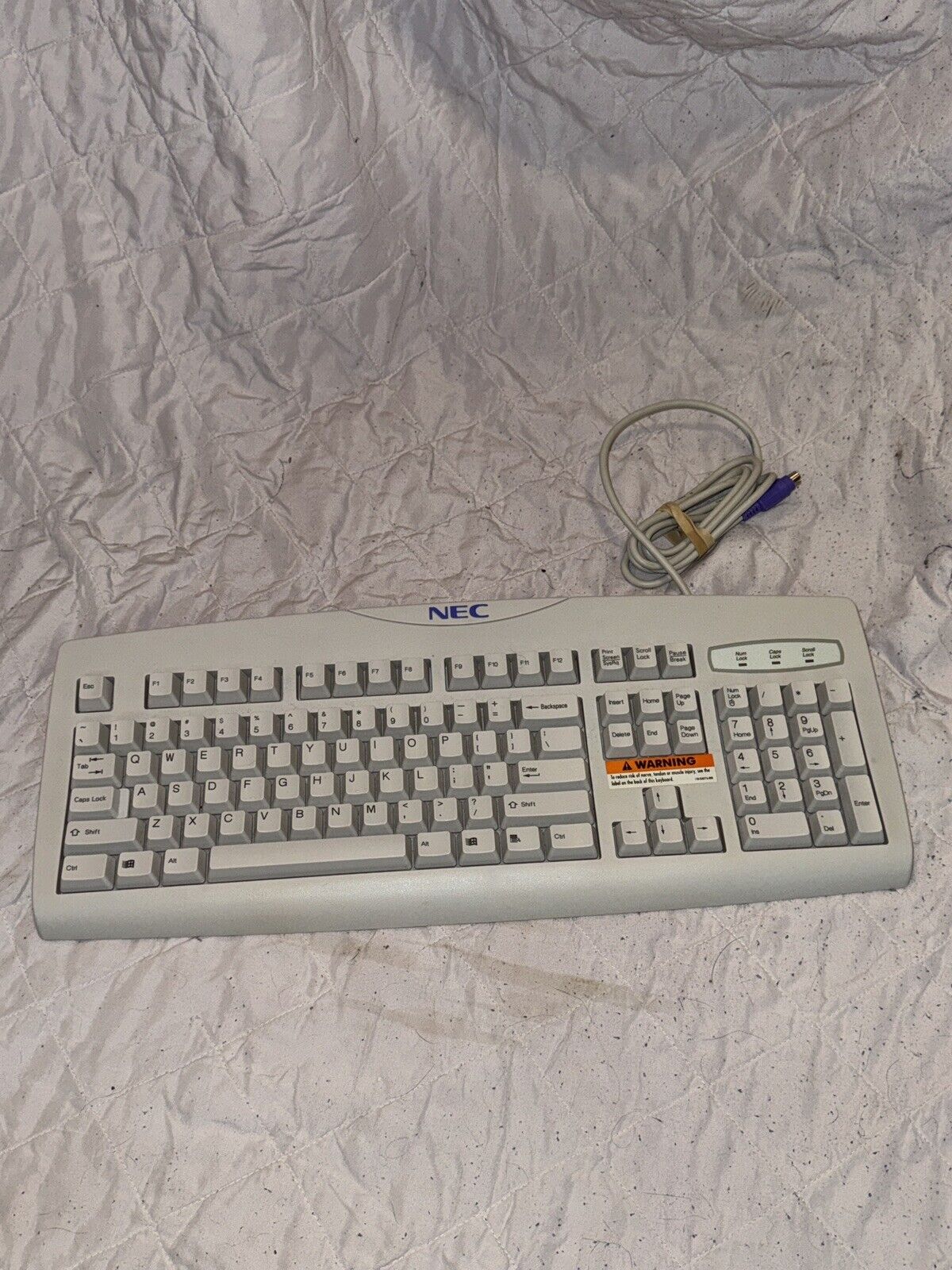 Vintage NEC Model KB-8963 Keyboard Made In Thailand
