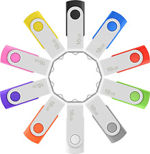 16GB USB Flash Drive Memory Stick Thumb Drives Bulk (Multicolor, 10 Pack) picture