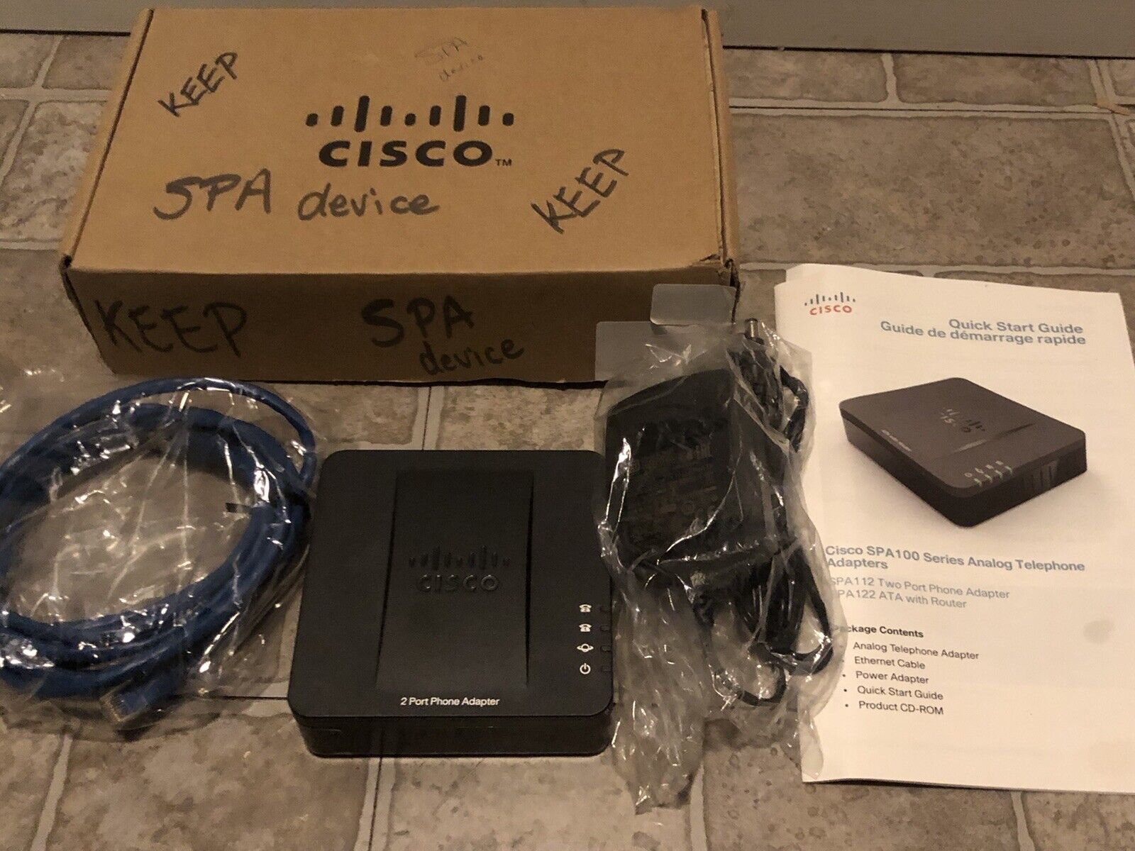 Cisco SPA112 Ethernet VoIP ATA 2-Port Phone Adapter