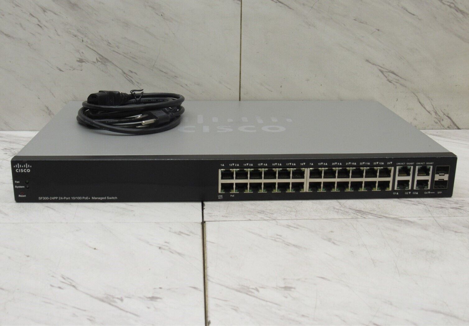 Cisco SF300-24PP-K9 24-Port 10/100 PoE Managed Switch with Gigabit Uplink 