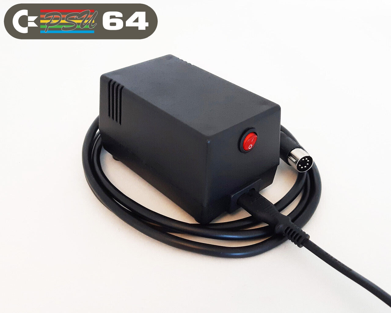 C64 PSU - Commodore 64 Power Supply - Black, LED, Power Switch (US plug)