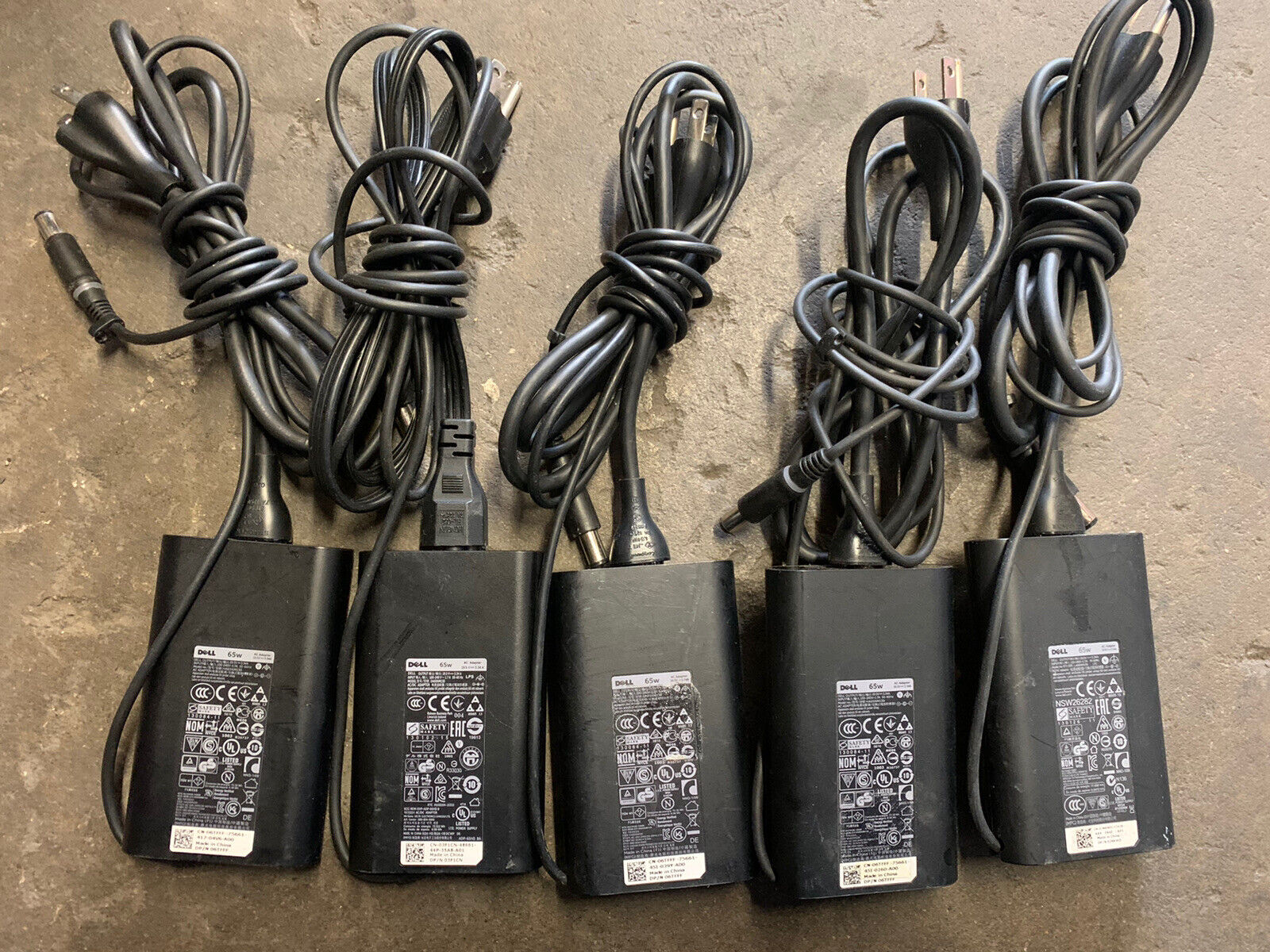 5 Lot OEM Genuine DELL 65w Laptop Charger AC Power Adapter 19.5V 3.34A HA65NM130