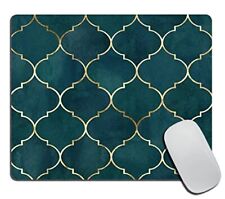 Vintage Decorative Moroccan Pattern with Gold Line Mouse pad Watercolor Dark ... picture