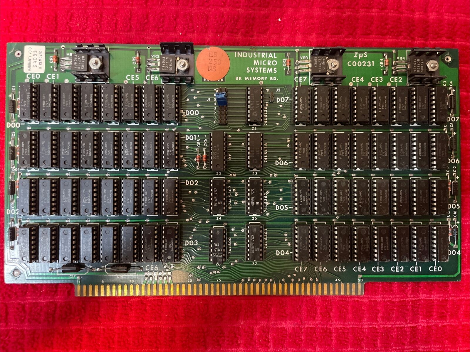 IMS 8K RAM S-100 Board    -( ALTAIR,IMSAI,CROMEMCO)