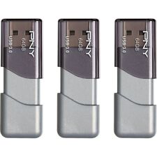 PNY - Turbo Attach 3 64GB USB 3.0 Type A Flash Drive, 3-Pack - Silver picture