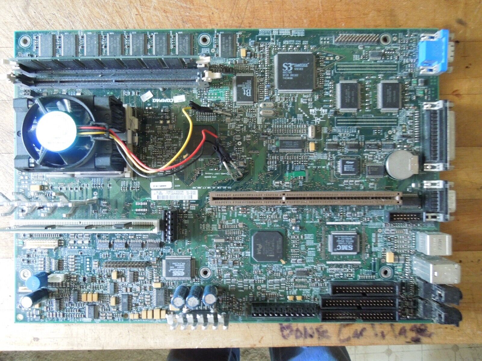 Compaq Presario 4808 Socket 7 motherboard, cpu, fan needs plug,vintage