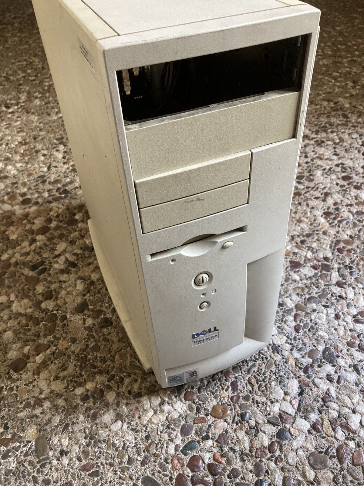 Dell Dimension XPS T-450 CASE ONLY Pentium Era Beige Retro Vintage Gaming