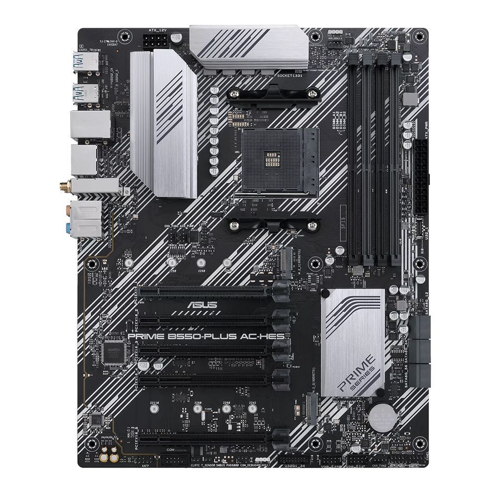 ASUS PRIME B550-PLUS AC-HES AMD Socket AMD B550 ATX M.2 Desktop Motherboard B