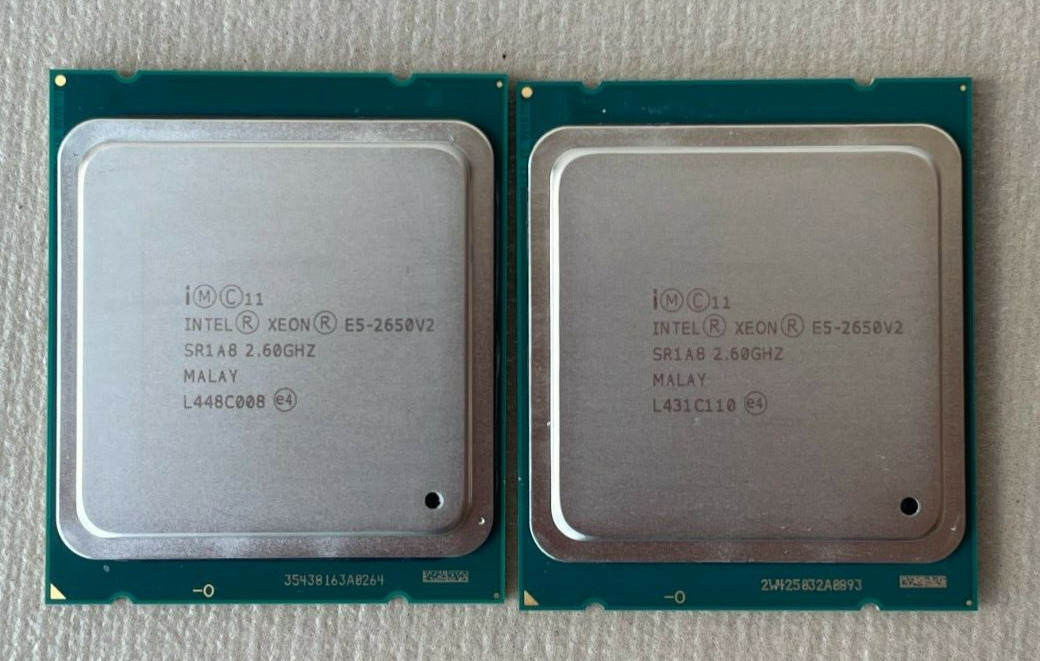 Lot of 2 Intel Xeon E5-2650 V2 SR1A8 2.60GHz CPU Processor