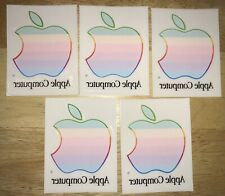 NEW Vintage 1980s APPLE Computer Rainbow Logo Window Cling DECALS Set of 5 NICE picture