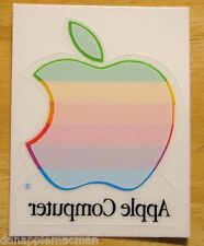 NEW Vintage 80's APPLE Computer Rainbow Logo Window Cling DECAL Reusable NICE picture