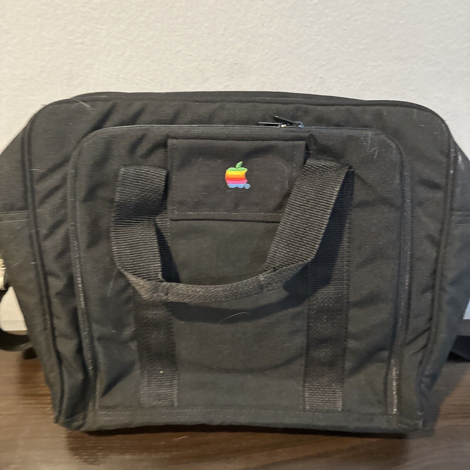 Vintage Apple Rainbow Logo Black Messenger Bag Laptop Bag