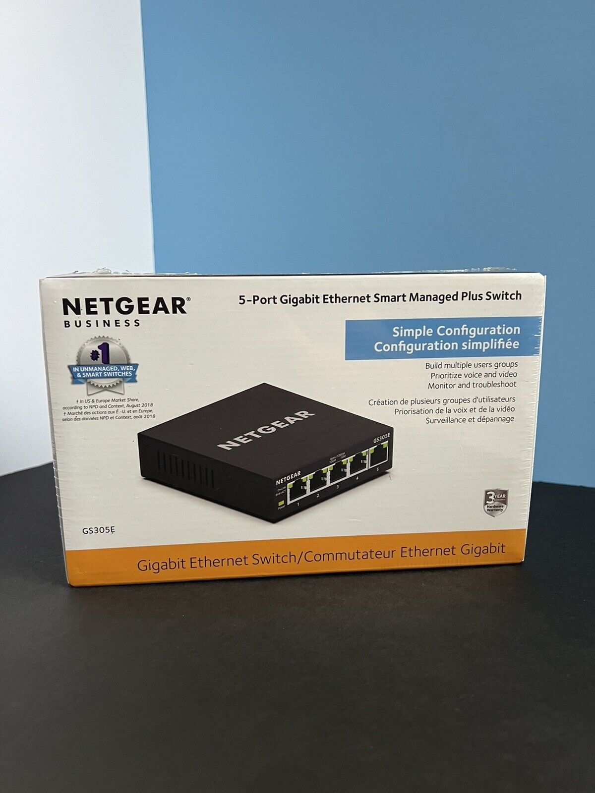 NETGEAR GS305E 5-Port Gigabit Ethernet Plus Switch