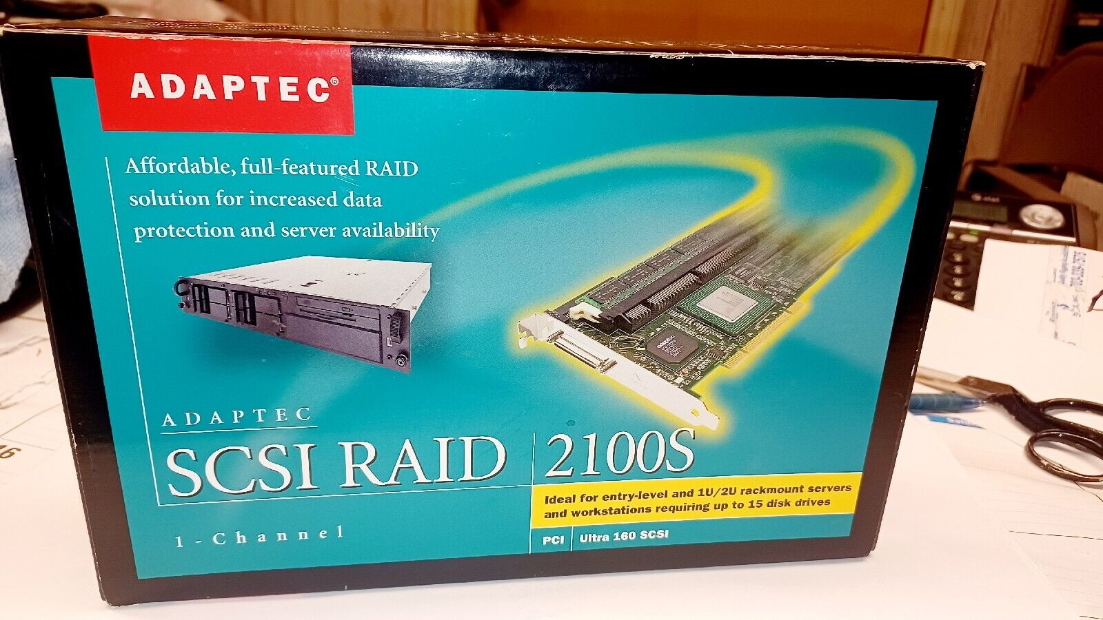 Adaptec SCSI 2100S Raid Controller Card. Open Box, Card Is Sealed