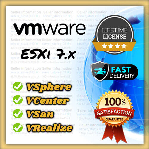 VMware ESXi vSphere/vCenter/vSan/vRealize 7.x LICENSE KEY - FAST DELIVERY