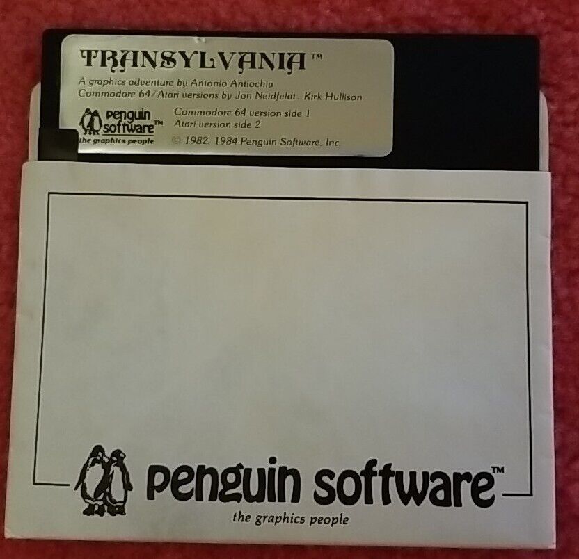 Rare Transylvania Commodore 64 Atari Penguin Software Game Floppy 5.25 Untested 