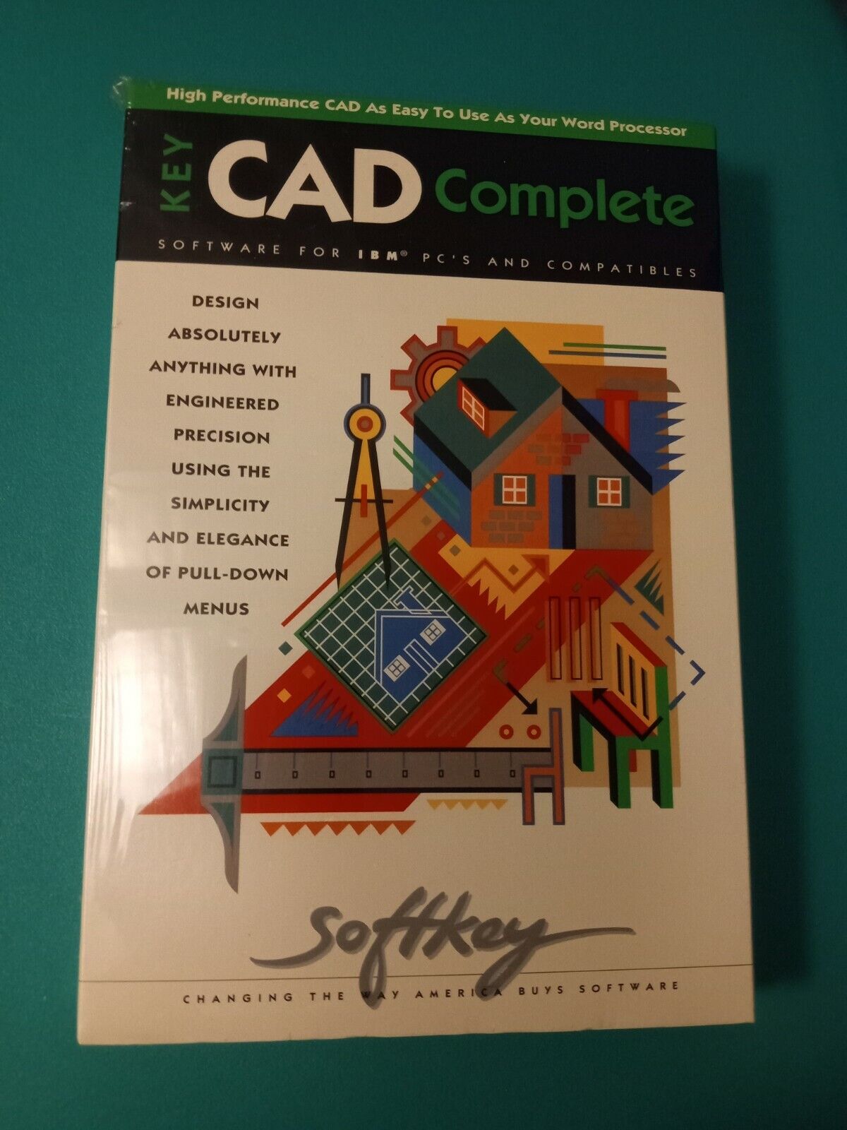 Key Cad Complete IBM PC\'S New FACTORY SEALED Vintage Software 80\'S DESIGN DISC 