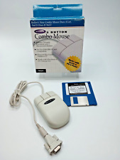 Vintage Belkin White 3-Button Combo Wired Serial and PS/2 Mouse F8E201 - TESTED picture