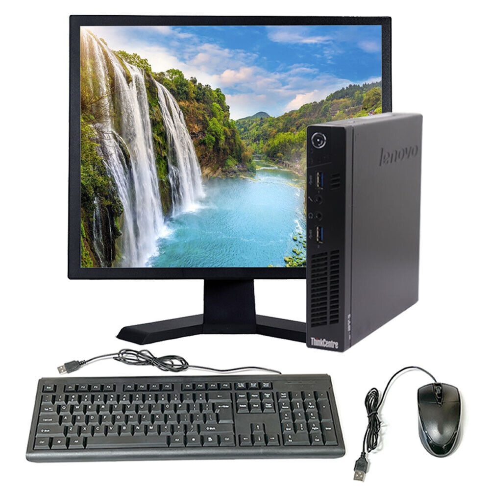 Lenovo Desktop Computer 16GB RAM 1TB 512GB SSD 22in LCD Windows 10 Pro PC Wi-Fi