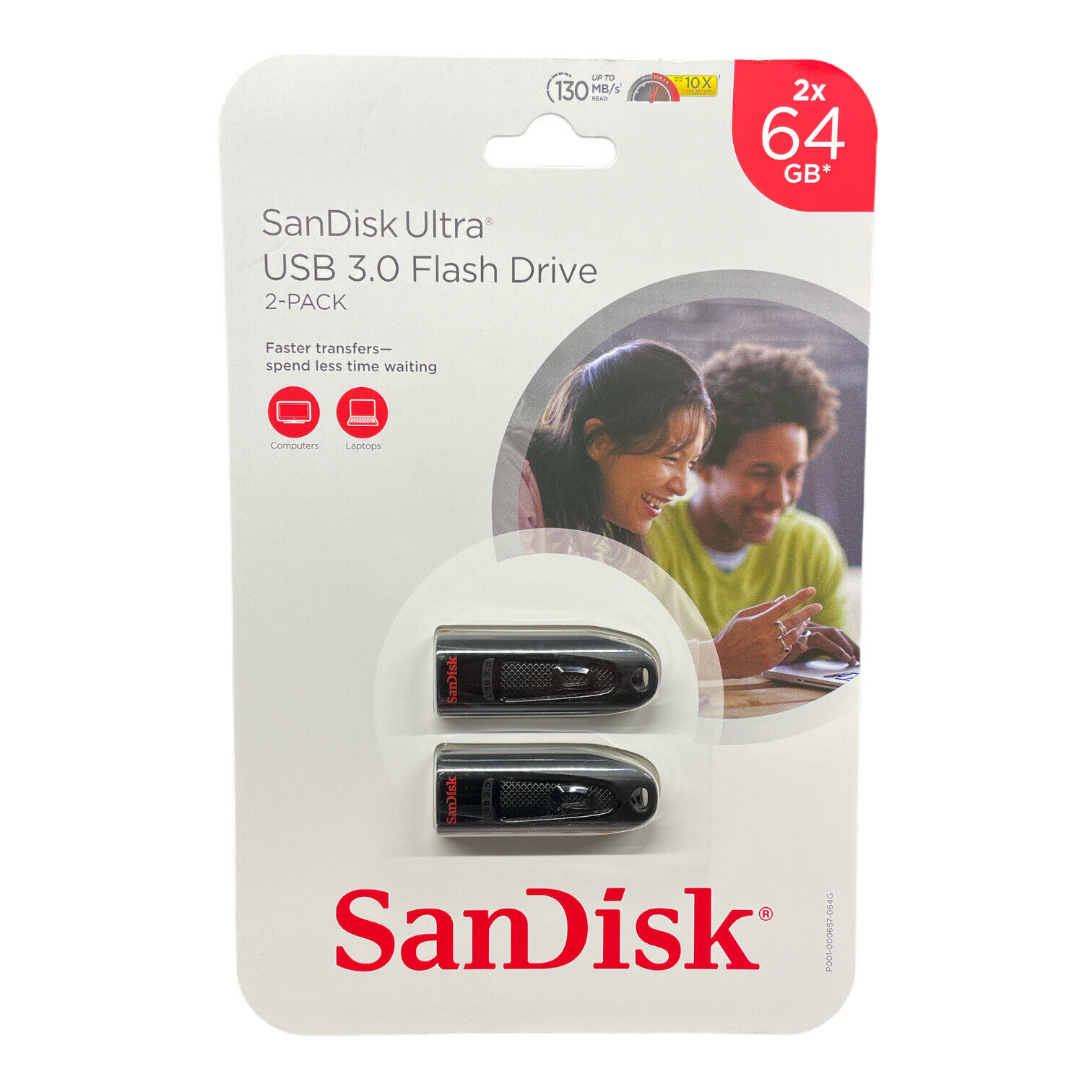 SanDisk 64GB Ultra USB 3.0 Flash Drive (2 Pack)