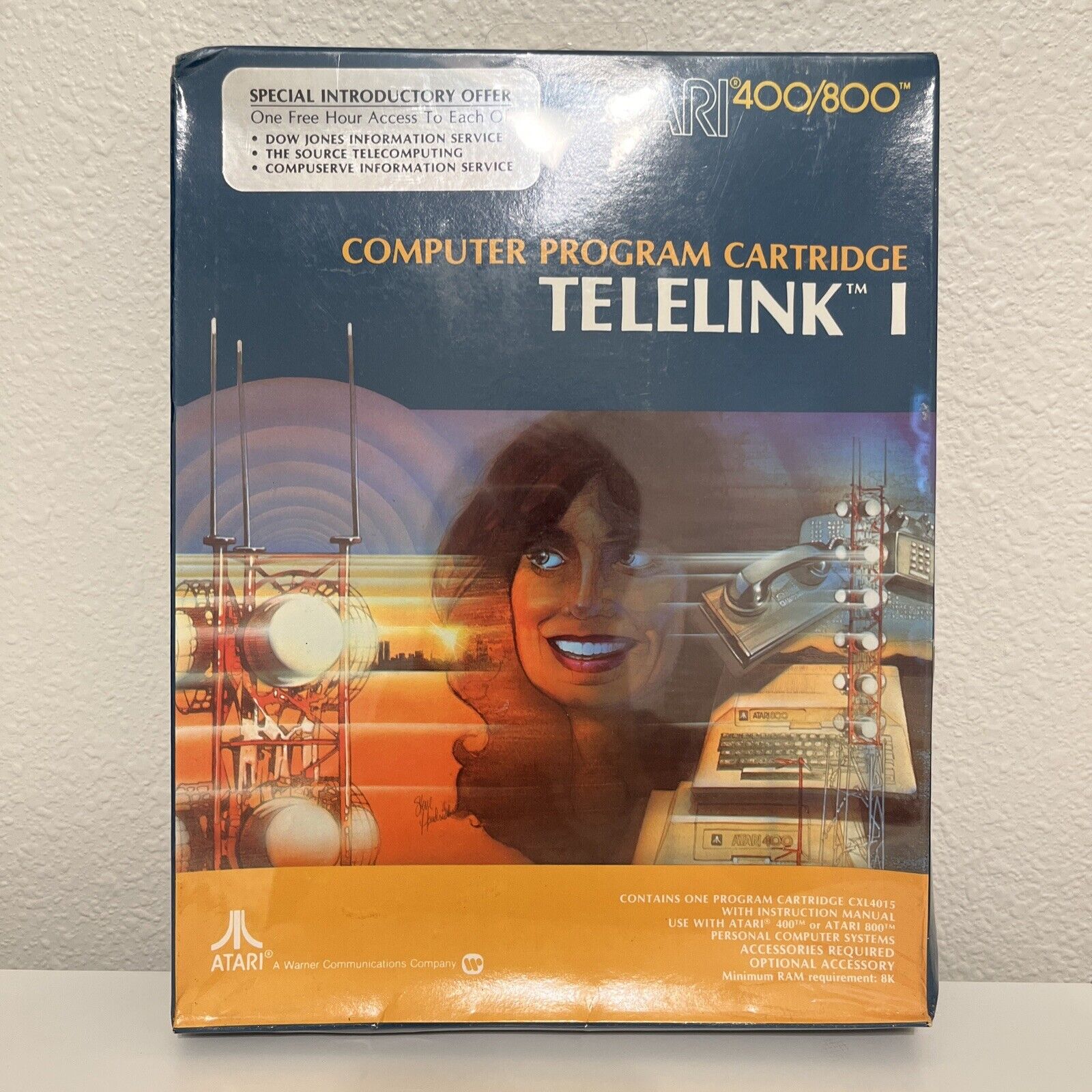 TELELINK I Atari 400/800/XL/XE, 1981 Program Cartridge New Old Stock Sealed