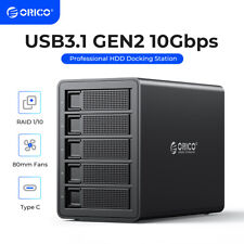 ORICO Multi Bay RAID Hard Drive Enclosure USB 3.0/ Type-C For 2.5/3.5'' HDD SSDs picture