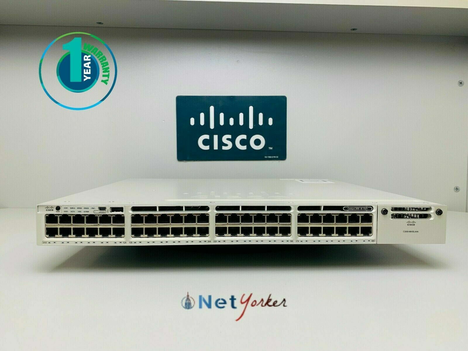 Cisco WS-C3850-48F-S 48 Port PoE+ Stackable Switch - Same Day Shipping