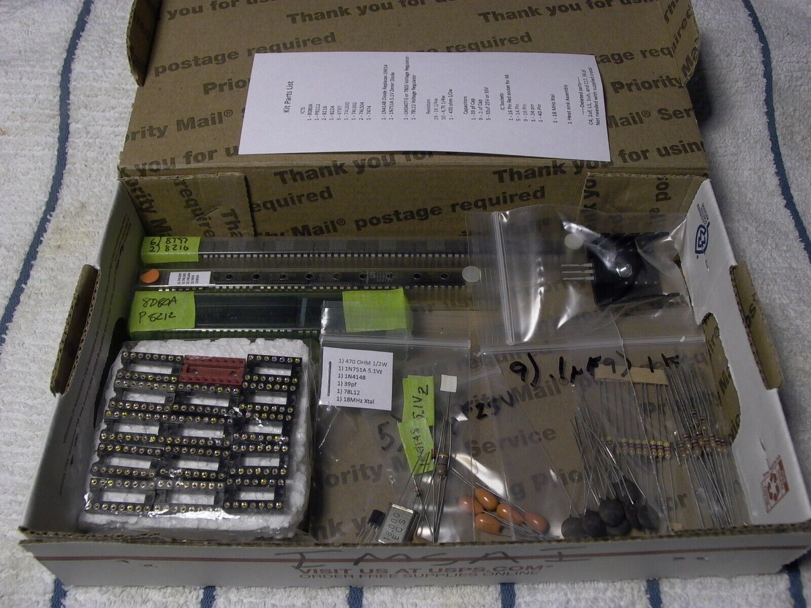 IMSAI 8080A MPU-A CPU Parts Kit Not Altair MITS (board NOT included)